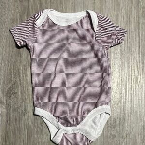 4/$20 Striped Baby Onesie - White and Purple